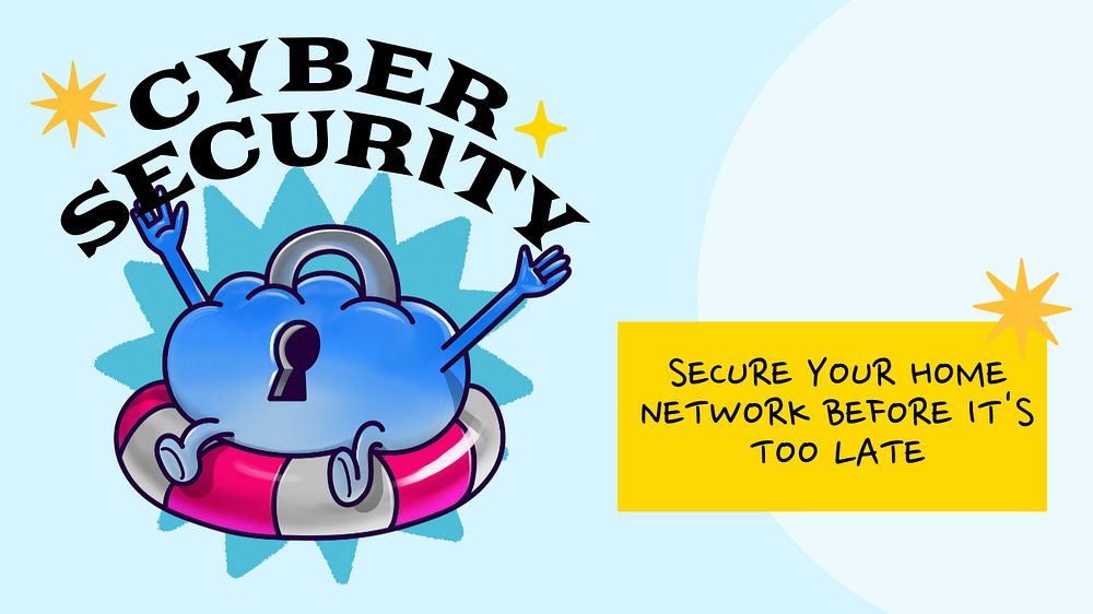 Cyber security  blog banner template, editable design