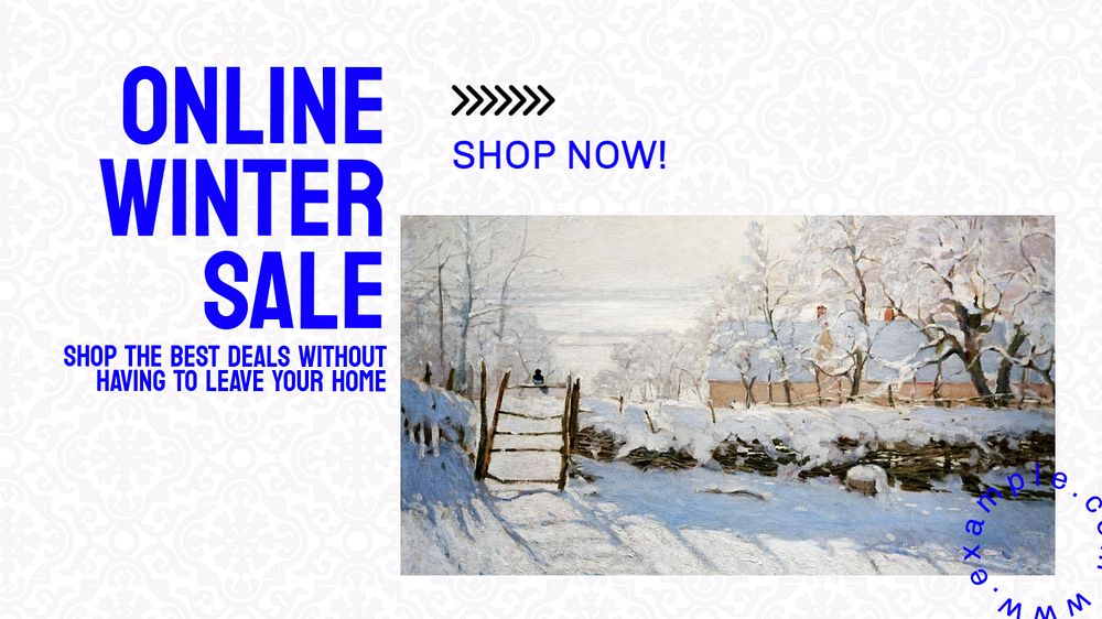 Online winter sale blog banner template, editable ad