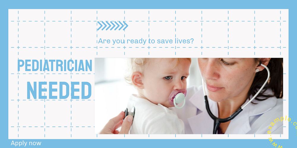 Child doctor Twitter post template, editable text