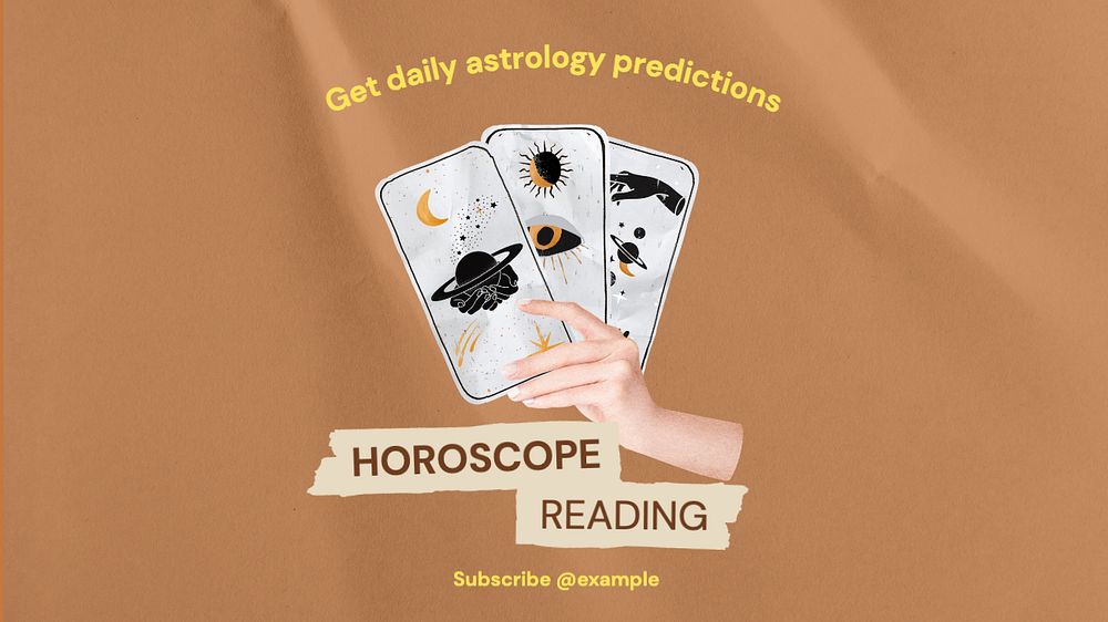 Horoscope reading  blog banner template, editable text