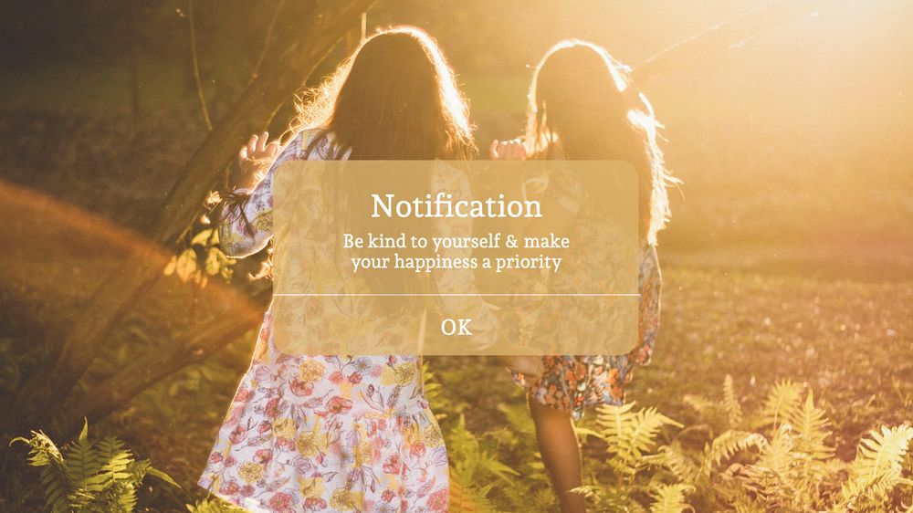 Self love notification  blog banner template, editable text