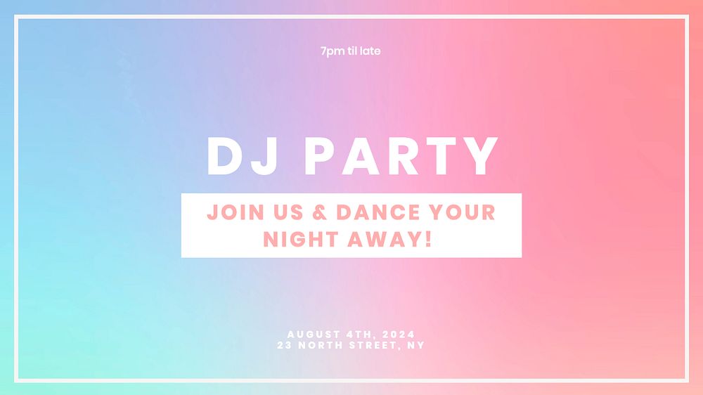 DJ party blog banner template, editable text