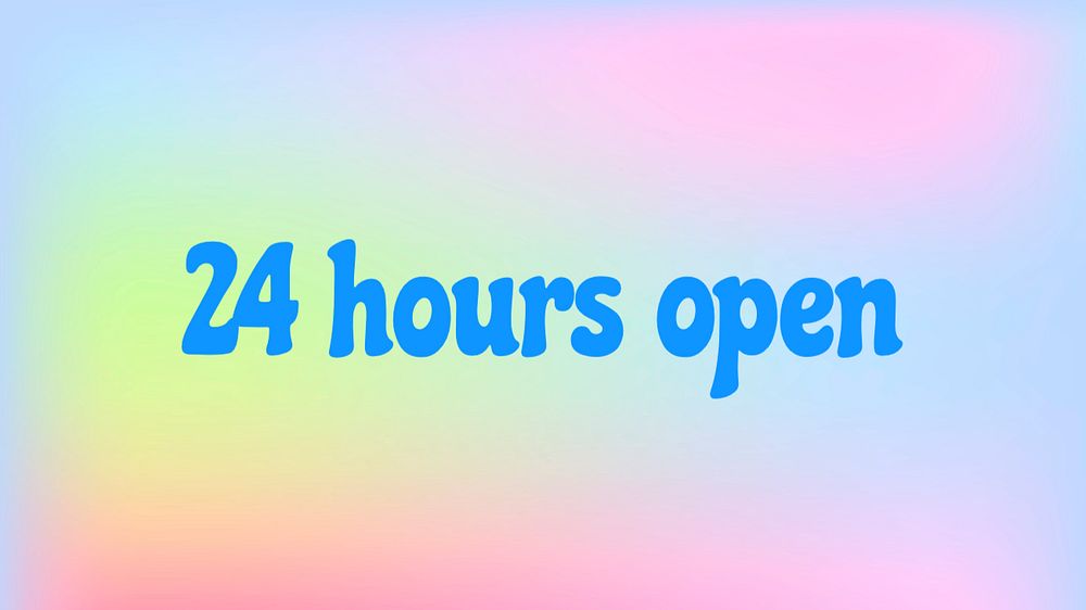 Open 24 hours blog banner template, editable text