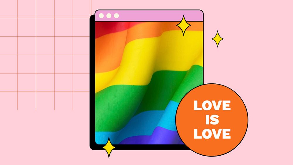 Love is love blog banner template, editable text