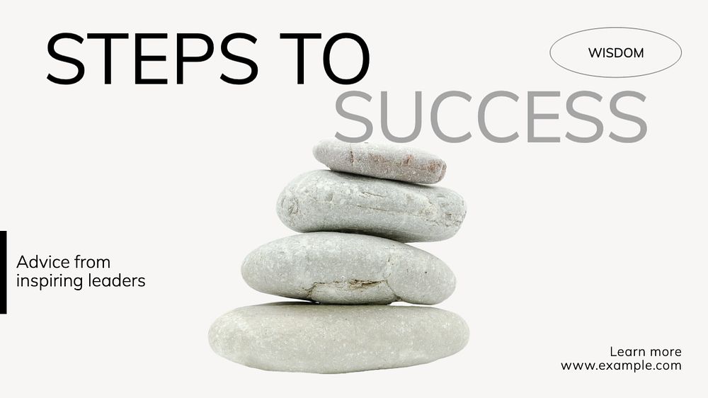 Steps to success  blog banner template, editable text