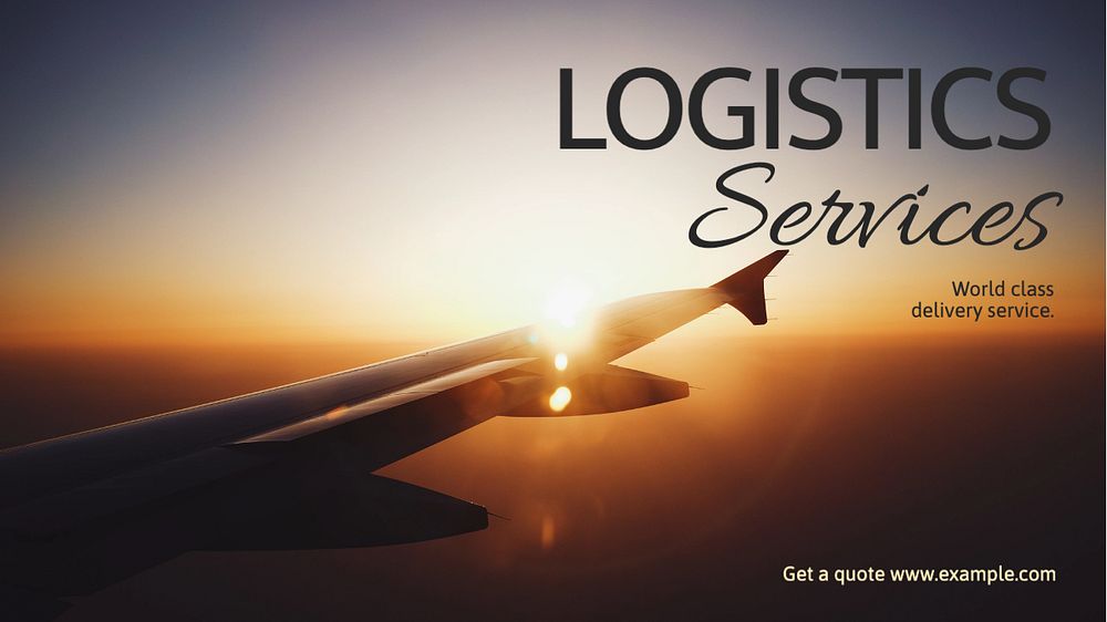 Logistic services  blog banner template, editable text