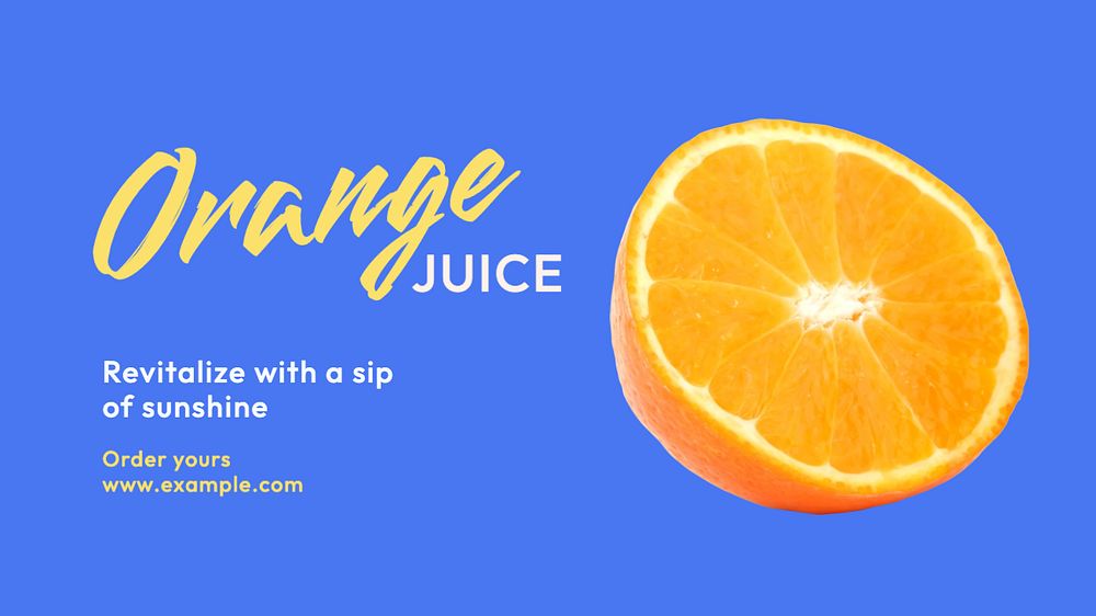 Orange juice  blog banner template, editable text