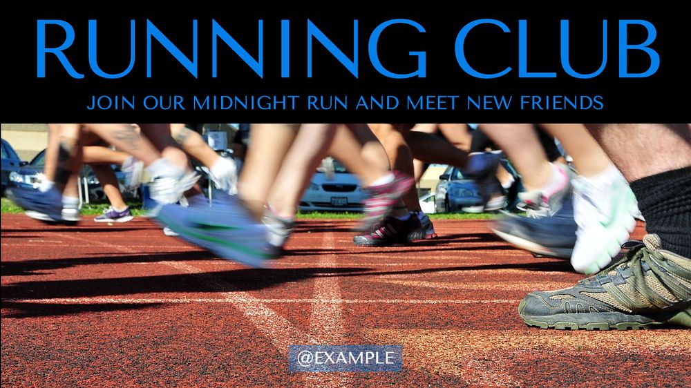 Running club blog banner template, editable text