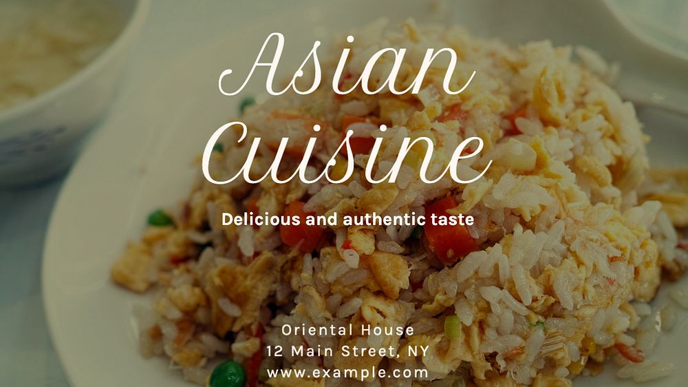 Asian cuisine blog banner template, editable text