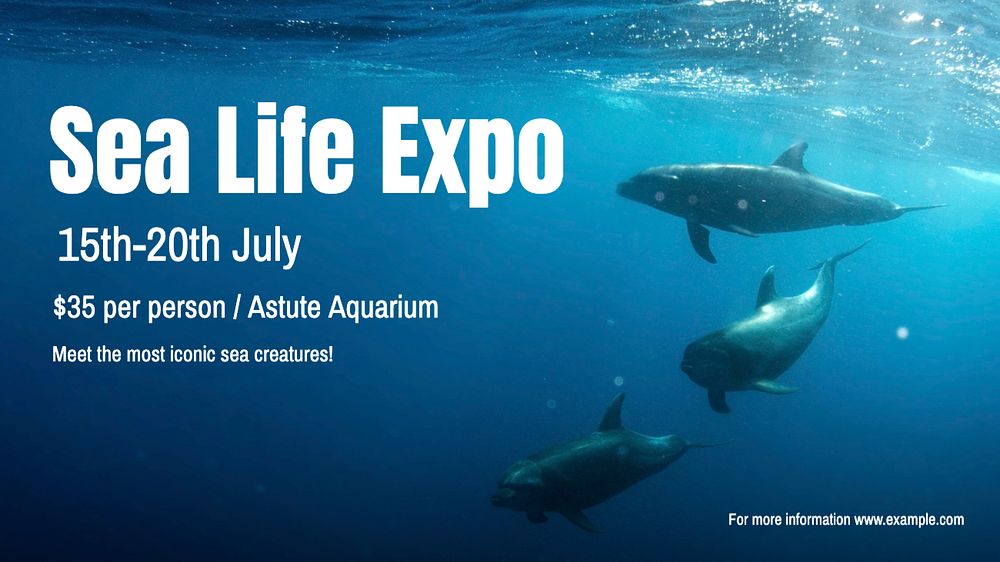 Sea life expo blog banner template, editable text