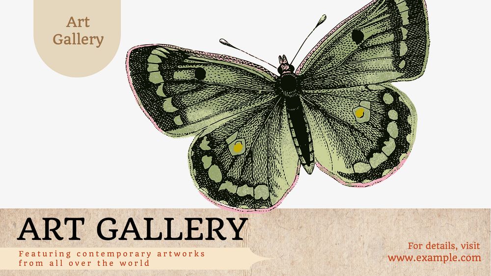 Art gallery  blog banner template, editable text