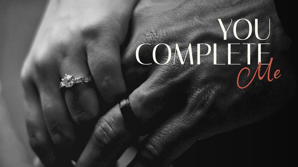 You complete me blog banner template, editable text