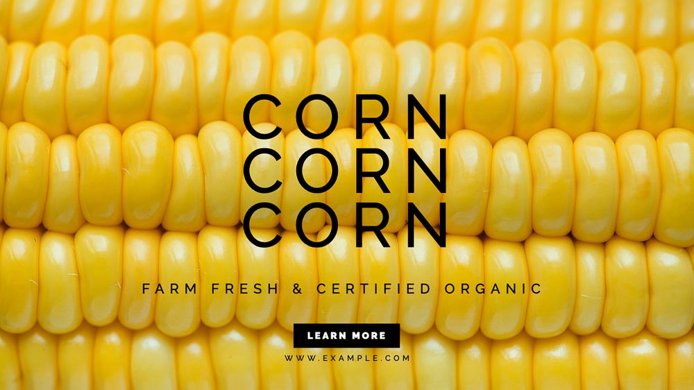 Corn farm blog banner template, editable text