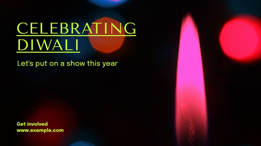 Diwali blog banner template, editable text