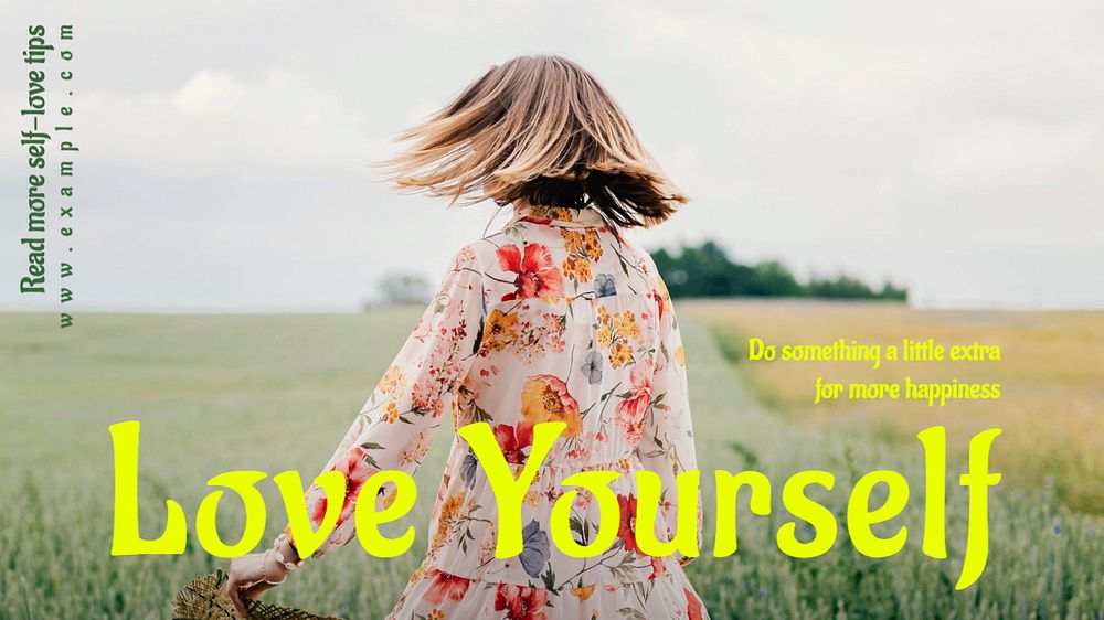 Love yourself blog banner template, editable text