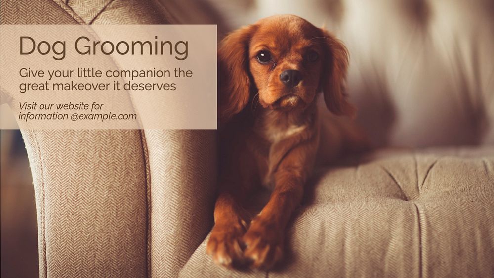 Dog grooming  blog banner template, editable text