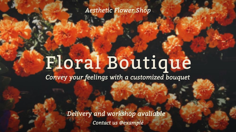 Floral boutique blog banner template, editable text