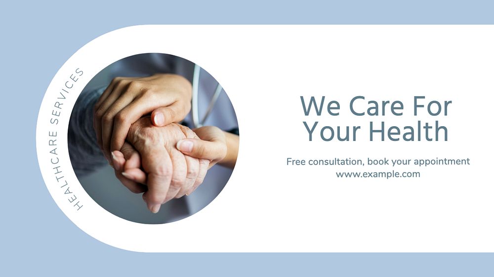 Healthcare services  blog banner template, editable text