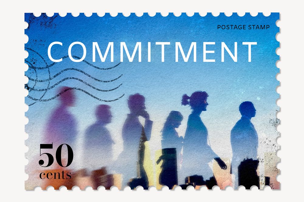 Business commitment postage stamp remix, editable design