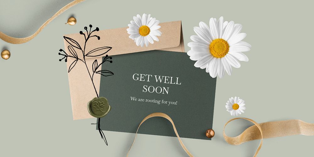 Get well Twitter post template, editable design