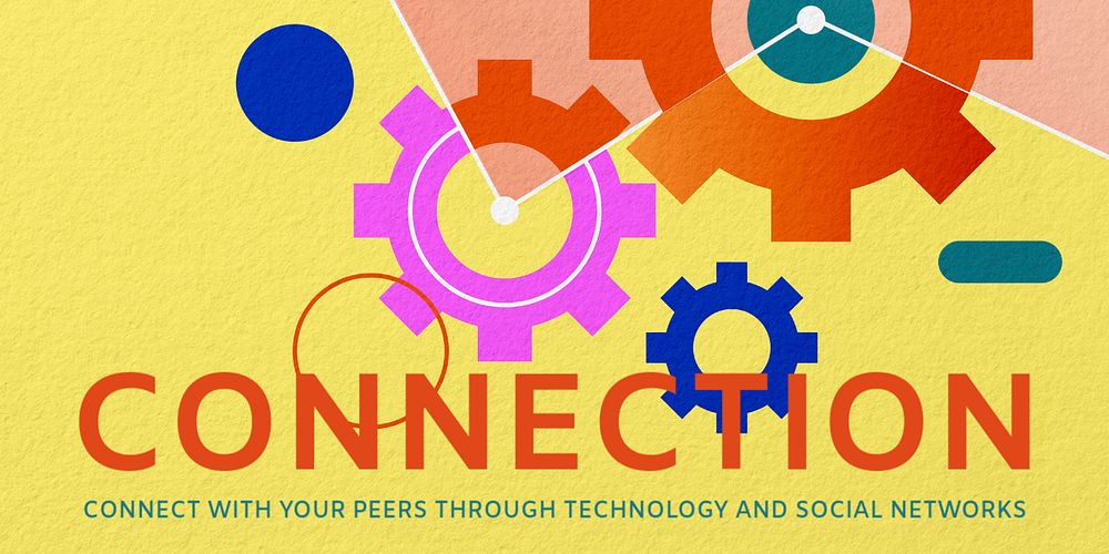 Connection, Twitter header template, editable business design