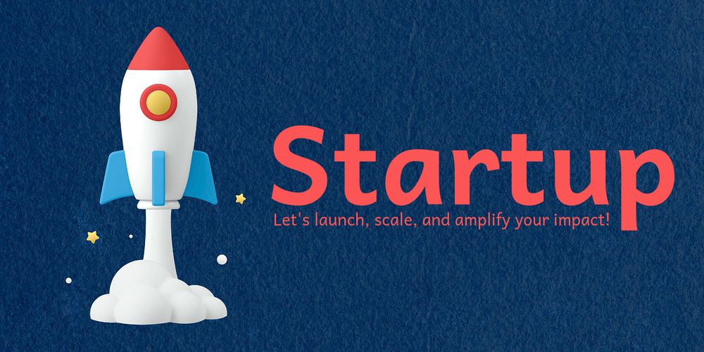 Startup, Twitter header template, editable business design