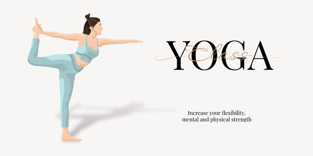 Yoga class Twitter post template, editable design