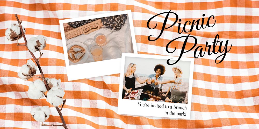 Picnic event Twitter post template, editable design
