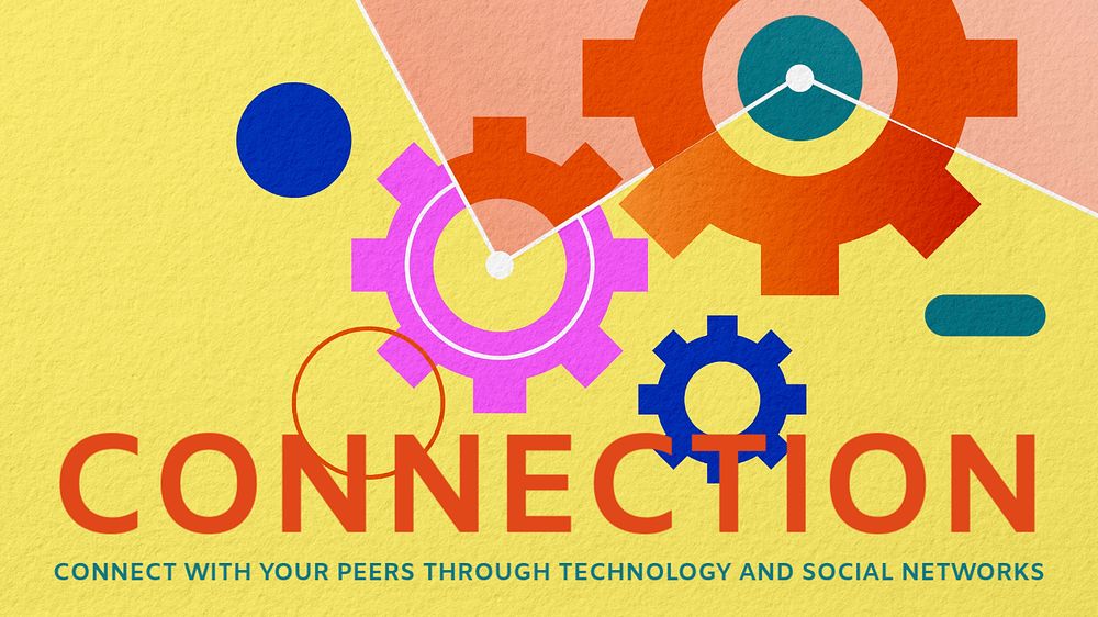 Connection, slide presentation template, editable business design