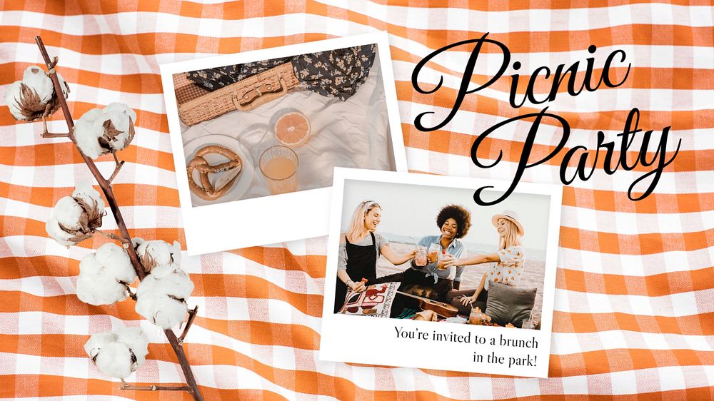 Picnic Facebook event cover template, editable design