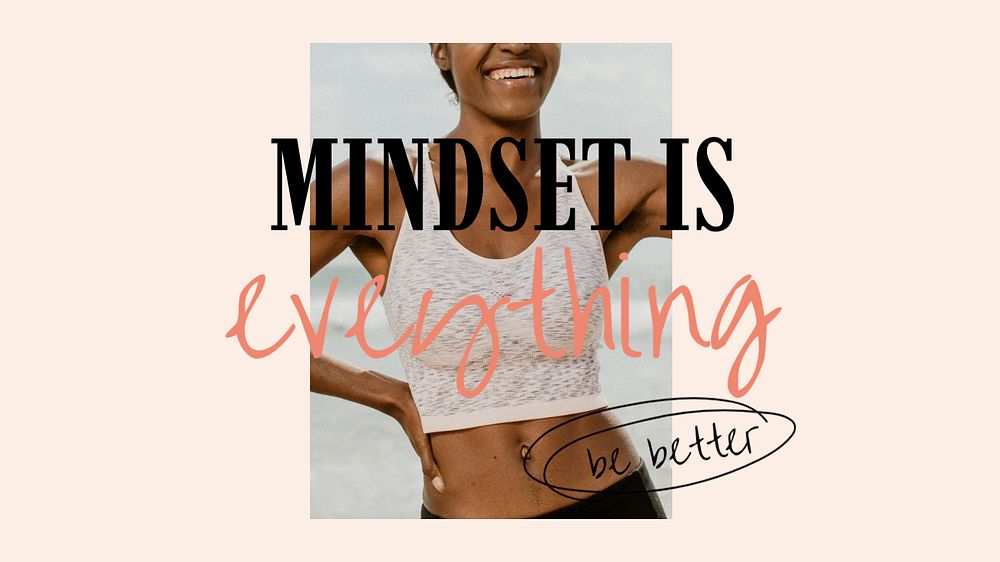 Mindset is everything banner template, wellness remix