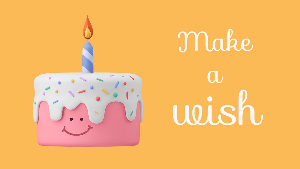 Make a wish banner template, birthday celebration