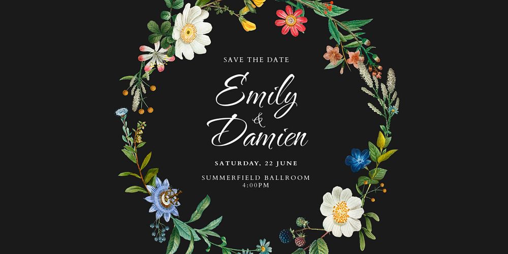 Wedding invitation Twitter post template