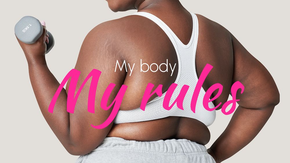 Body positivity banner template, my body, my rules