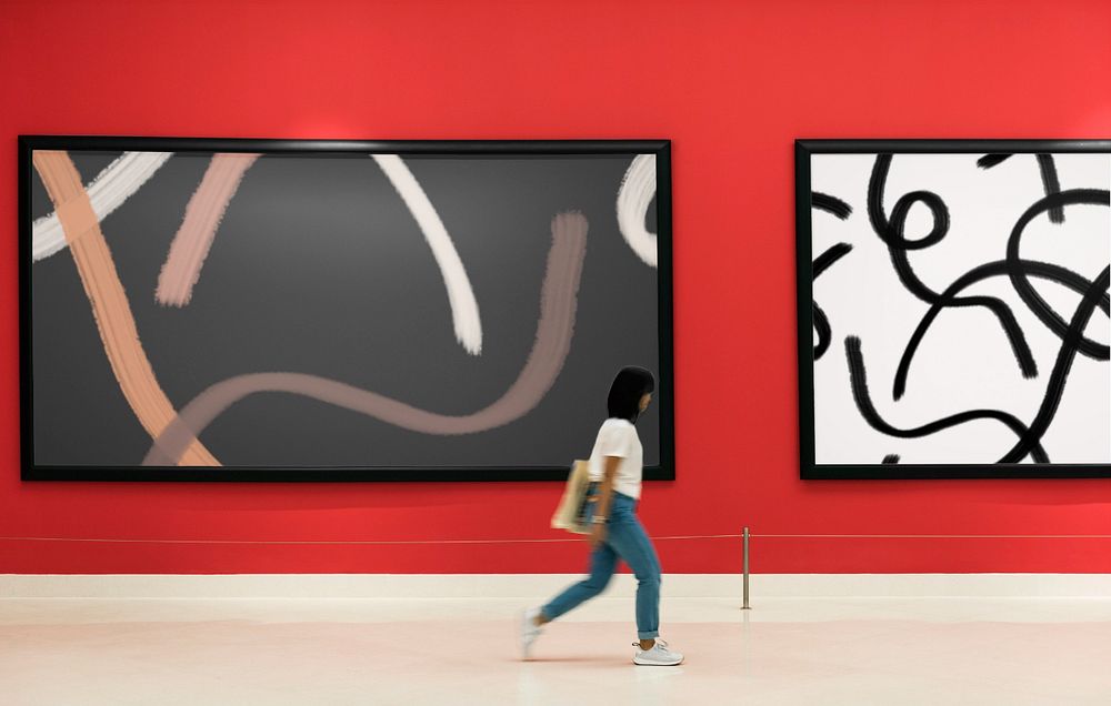 Art exhibition mockup, editable picture Premium Mockup Generator