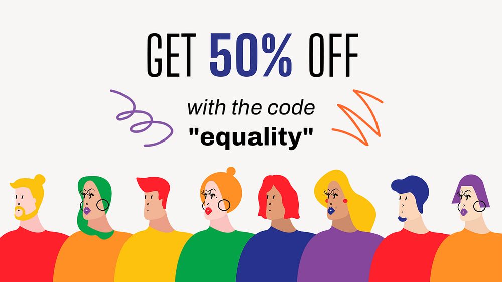 Gay pride sale presentation template, shopping ad campaign