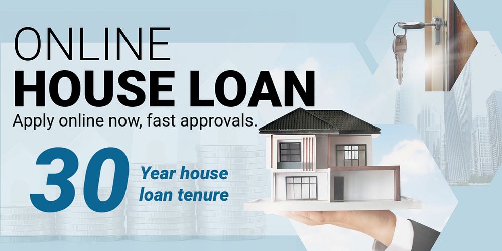 House loan Twitter ad template, editable text