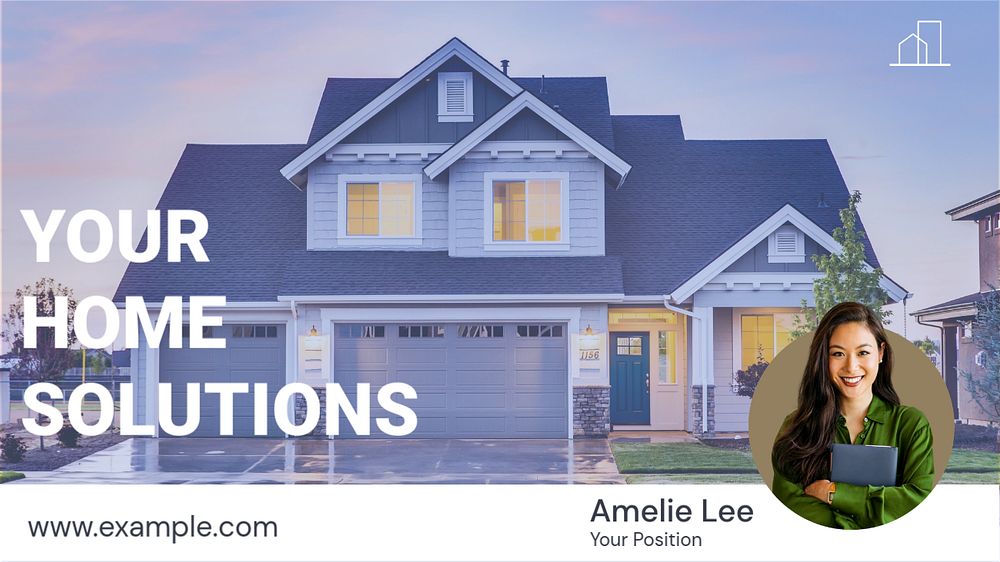 Property agent ppt presentation template, editable text