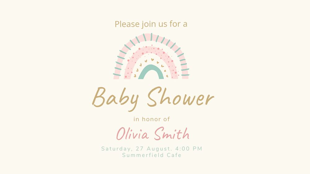 Baby shower presentation template, cute pastel design