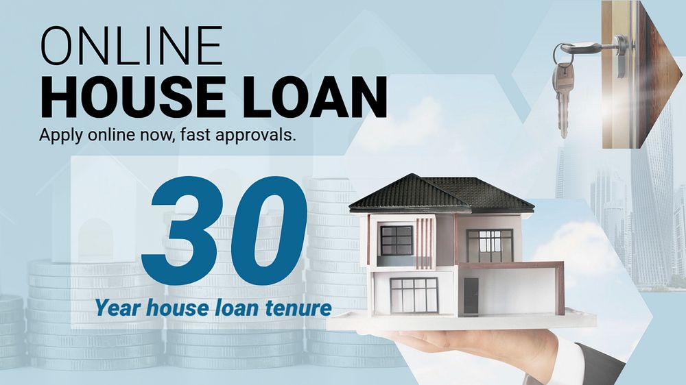 House loan ppt presentation template, editable text