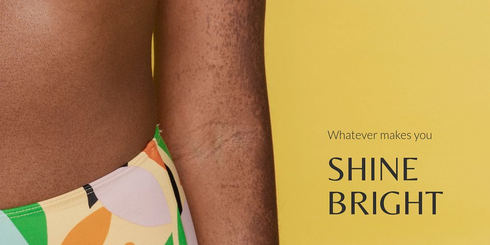 Summer vibes Twitter post template, bikini woman closeup photo