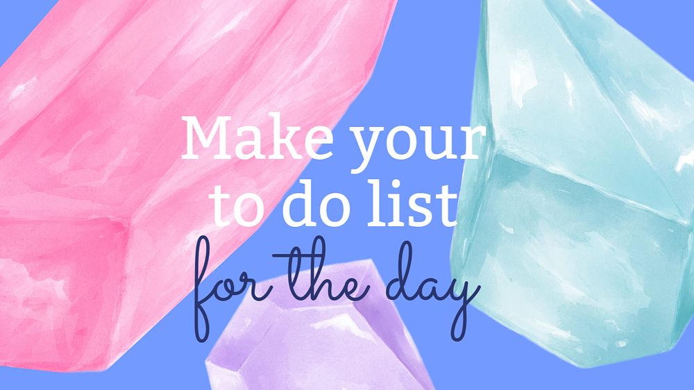 Aesthetic crystals template, Facebook event cover, watercolor design 