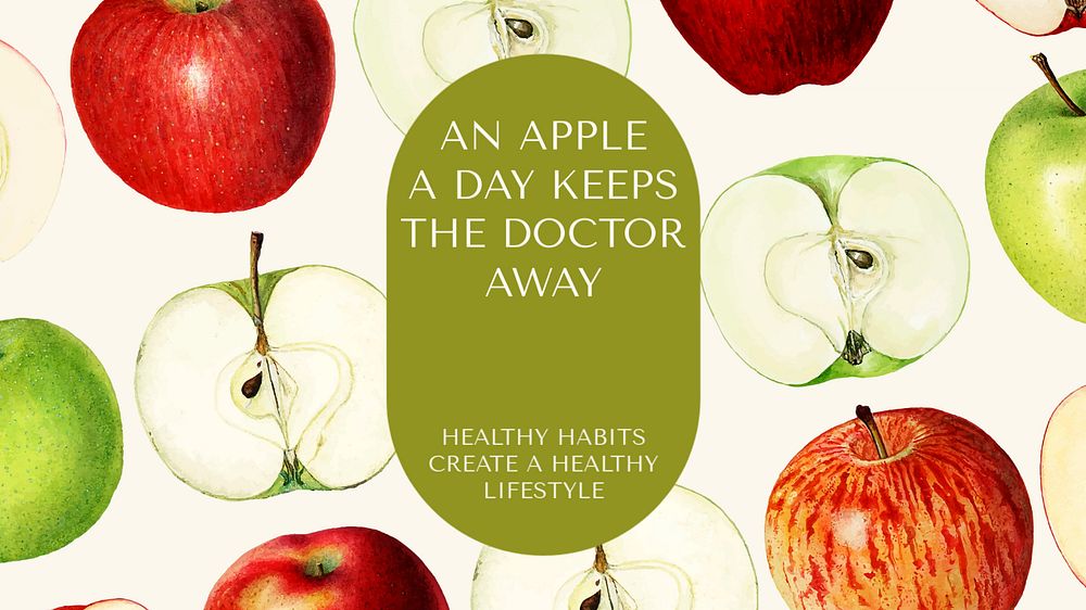 Healthy food Powerpoint presentation template, editable slide