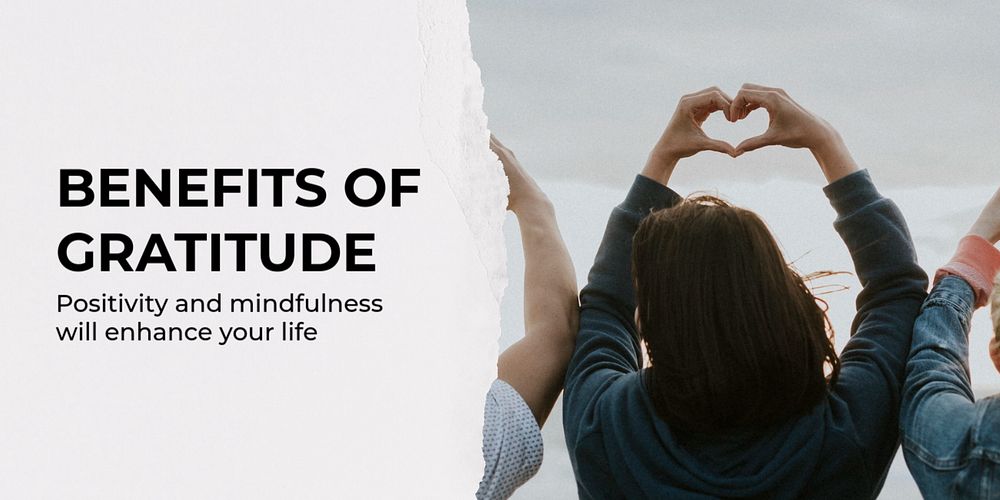 Gratitude, lifestyle Twitter post template, editable text