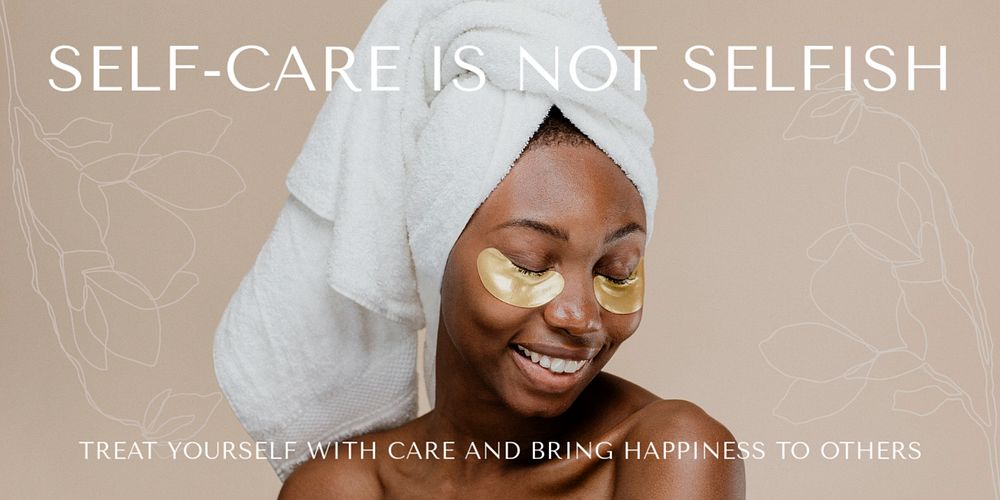 Self-care beauty Twitter post template, editable text