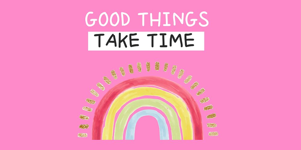 Cute rainbow twitter post template, watercolor design 