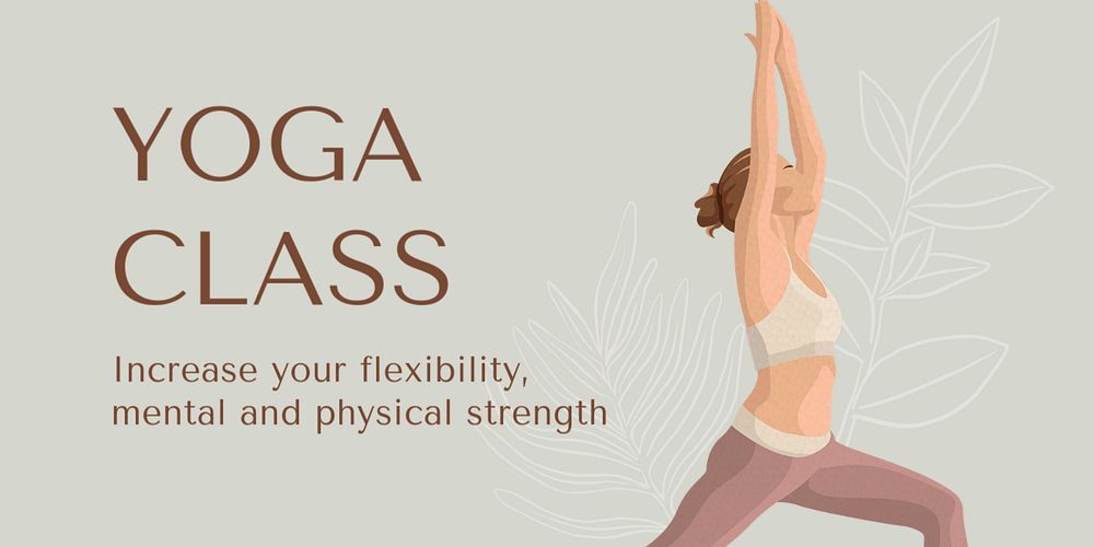 Yoga class Twitter post template, editable text