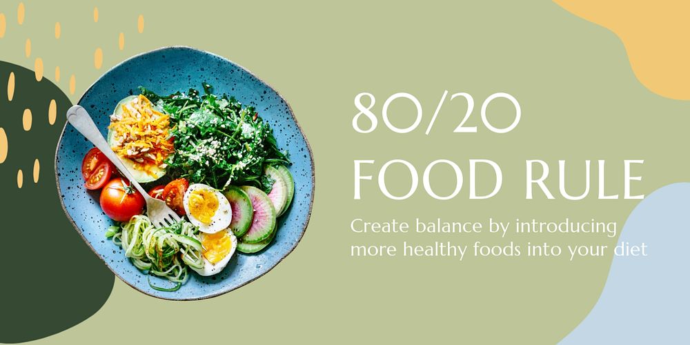 Healthy eating Twitter post template, editable text