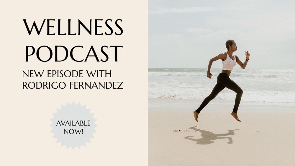 Wellness podcast Powerpoint presentation template, editable slide