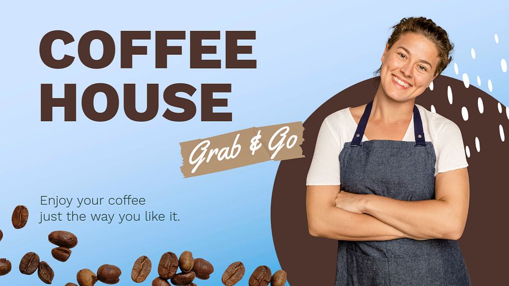 Coffee shop PowerPoint  presentation template, promotion ad